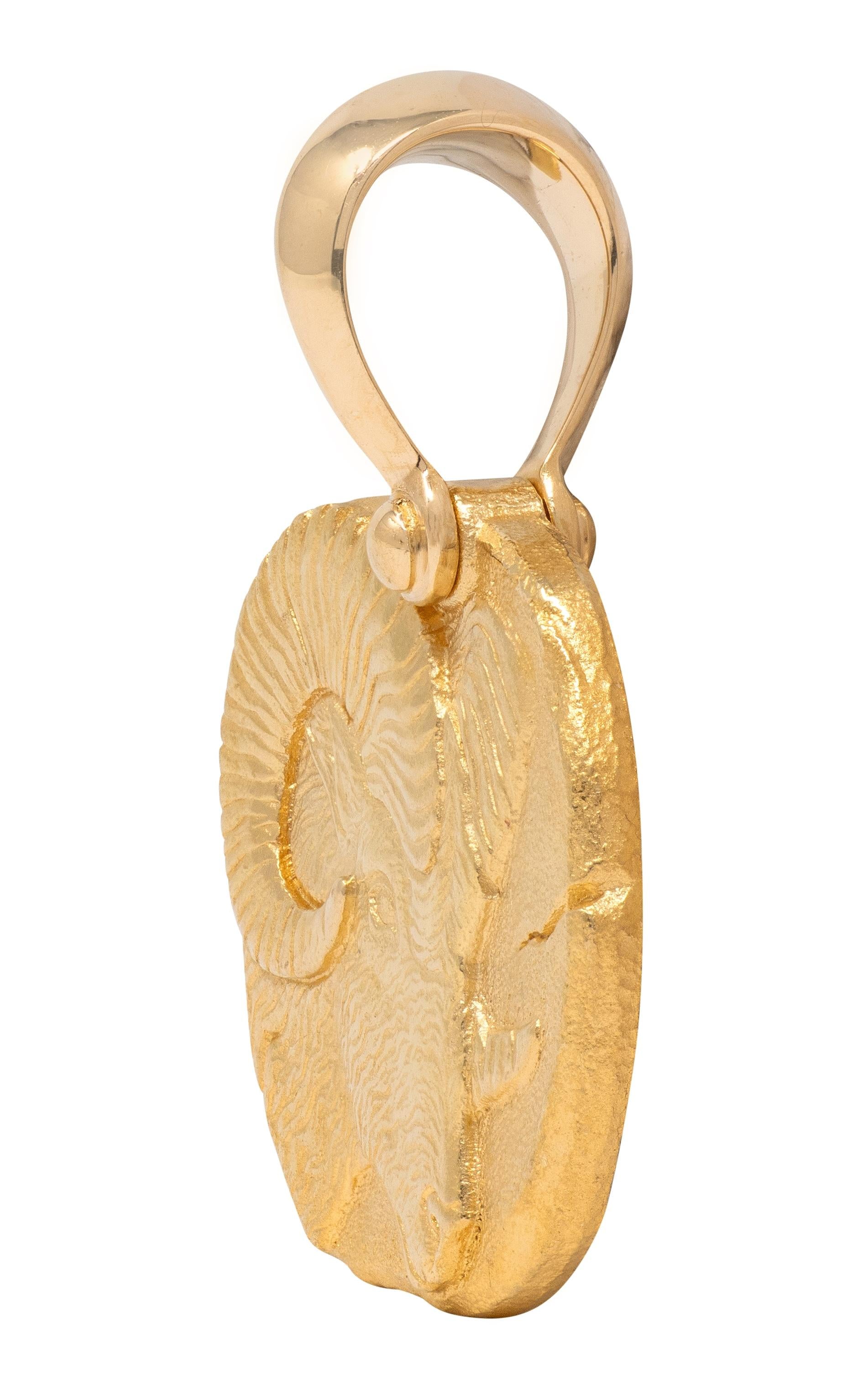 David Yurman 18 Karat Yellow Gold Contemporary Aries Zodiac Pendant
