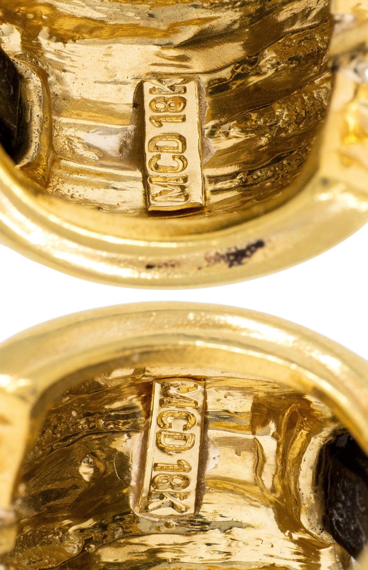 1980's Diamond Onyx 18 Karat Yellow Gold Vintage J-Hoop Ear-Clip Earrings