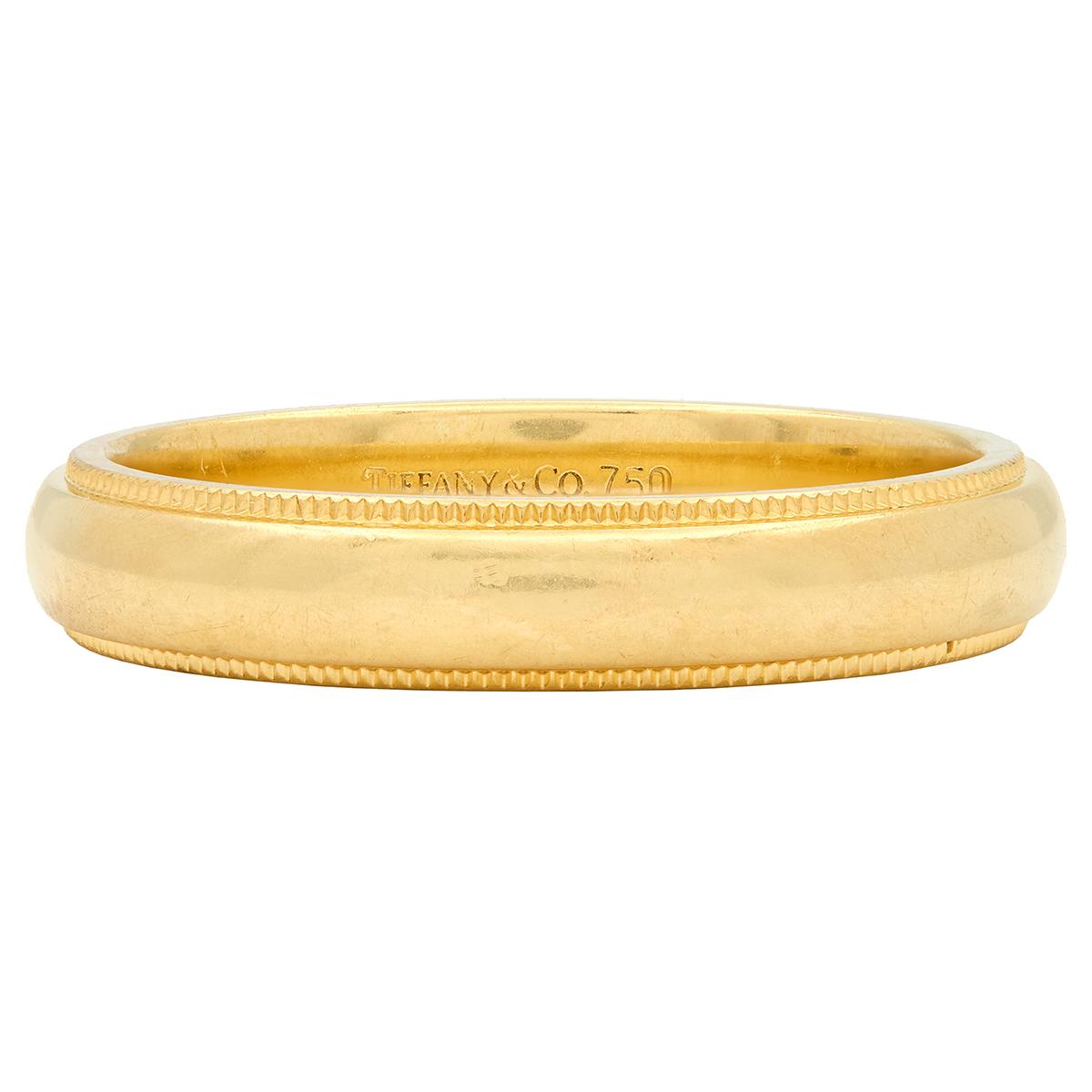 Tiffany & Co. 1990's 18 Karat Yellow Gold Vintage Wedding Band Ring
