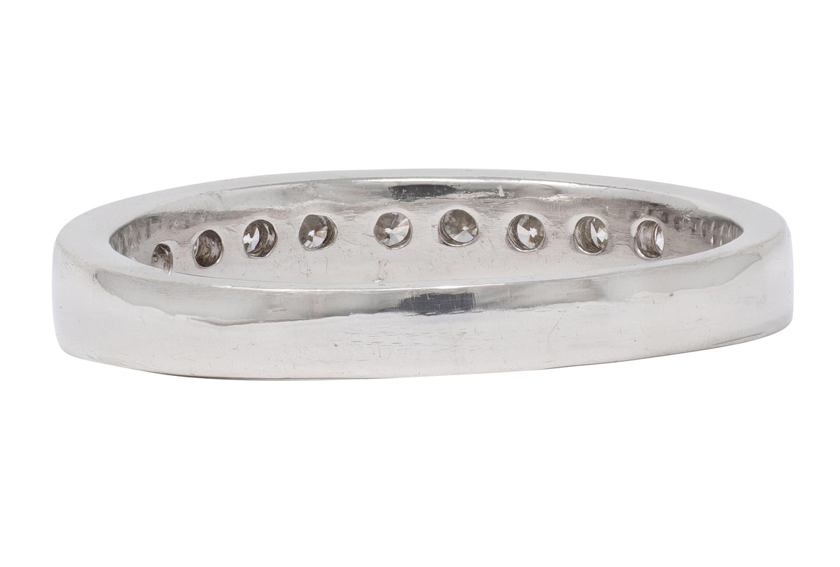 Contemporary Round Brilliant Cut Diamond Platinum Channel Band Ring