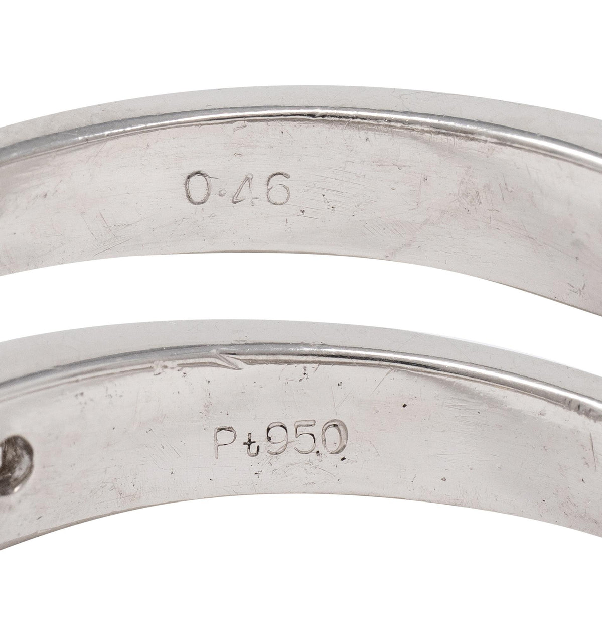 Contemporary Round Brilliant Cut Diamond Platinum Channel Band Ring