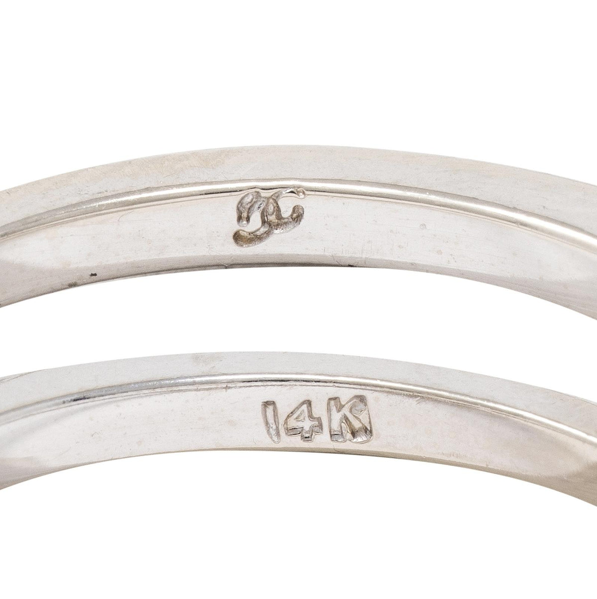 Contemporary Round Brilliant Diamond 14 Karat White Gold Five Stone Band Ring