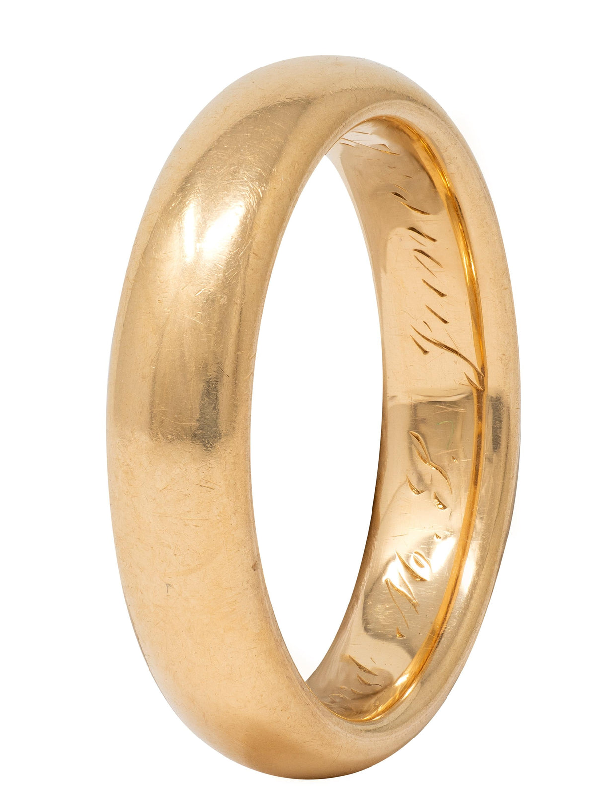 1913 18 Karat Yellow Gold Antique Wedding Band Ring