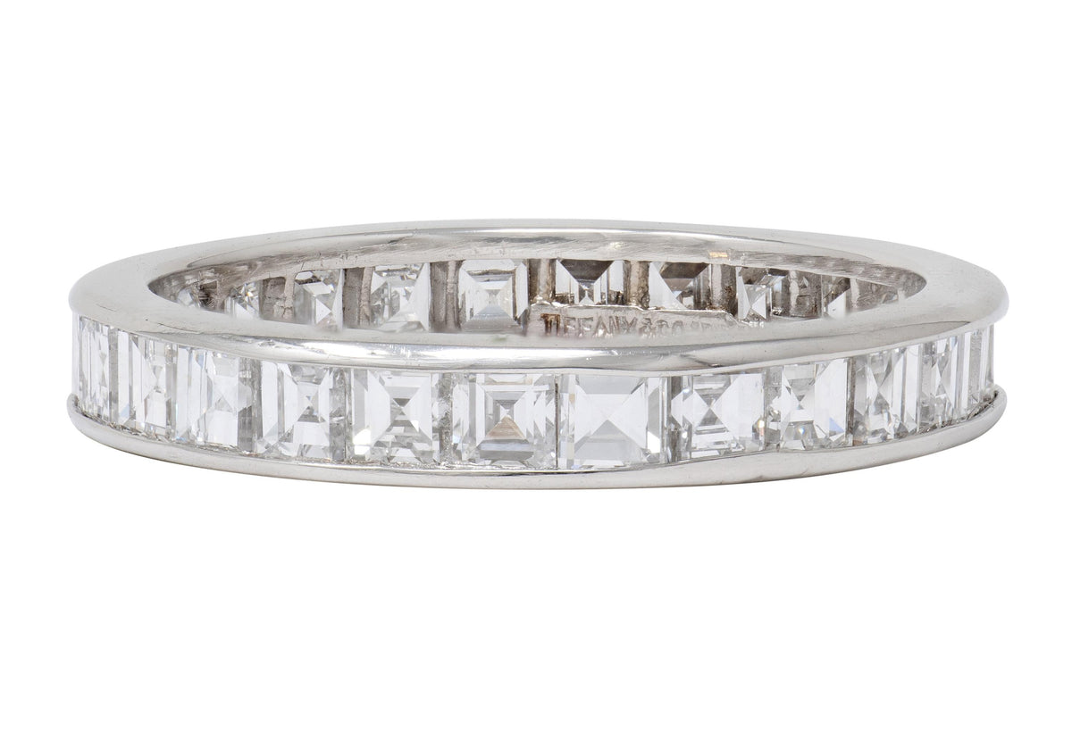 Tiffany & Co. Mid-Century 2.50 CTW Diamond Platinum Vintage Wedding Band Ring