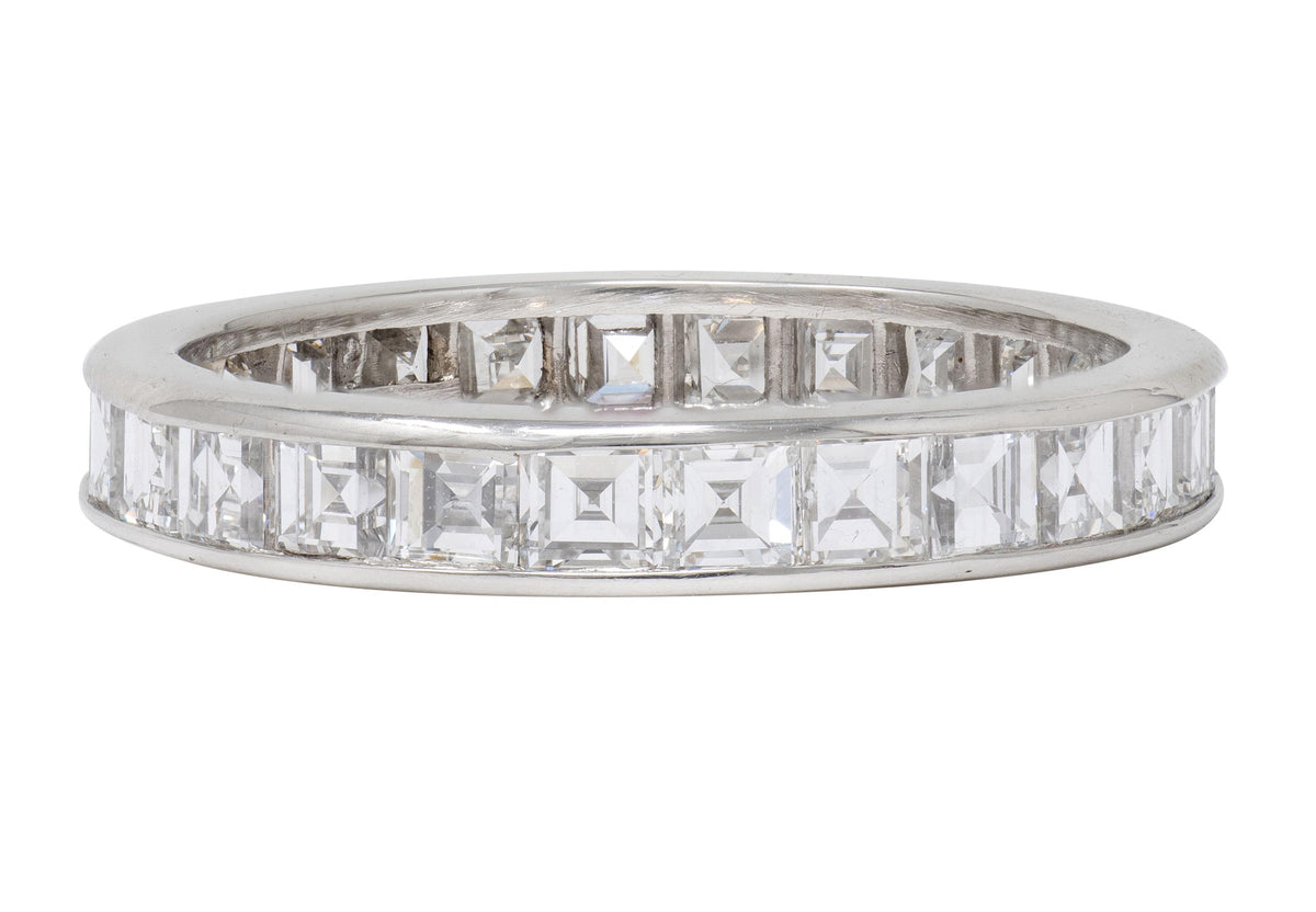 Tiffany & Co. Mid-Century 2.50 CTW Diamond Platinum Vintage Wedding Band Ring