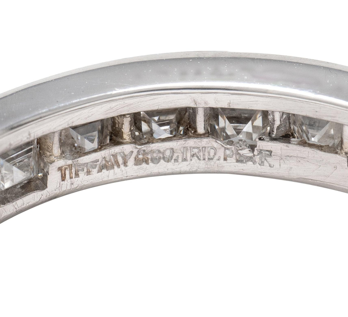 Tiffany & Co. Mid-Century 2.50 CTW Diamond Platinum Vintage Wedding Band Ring