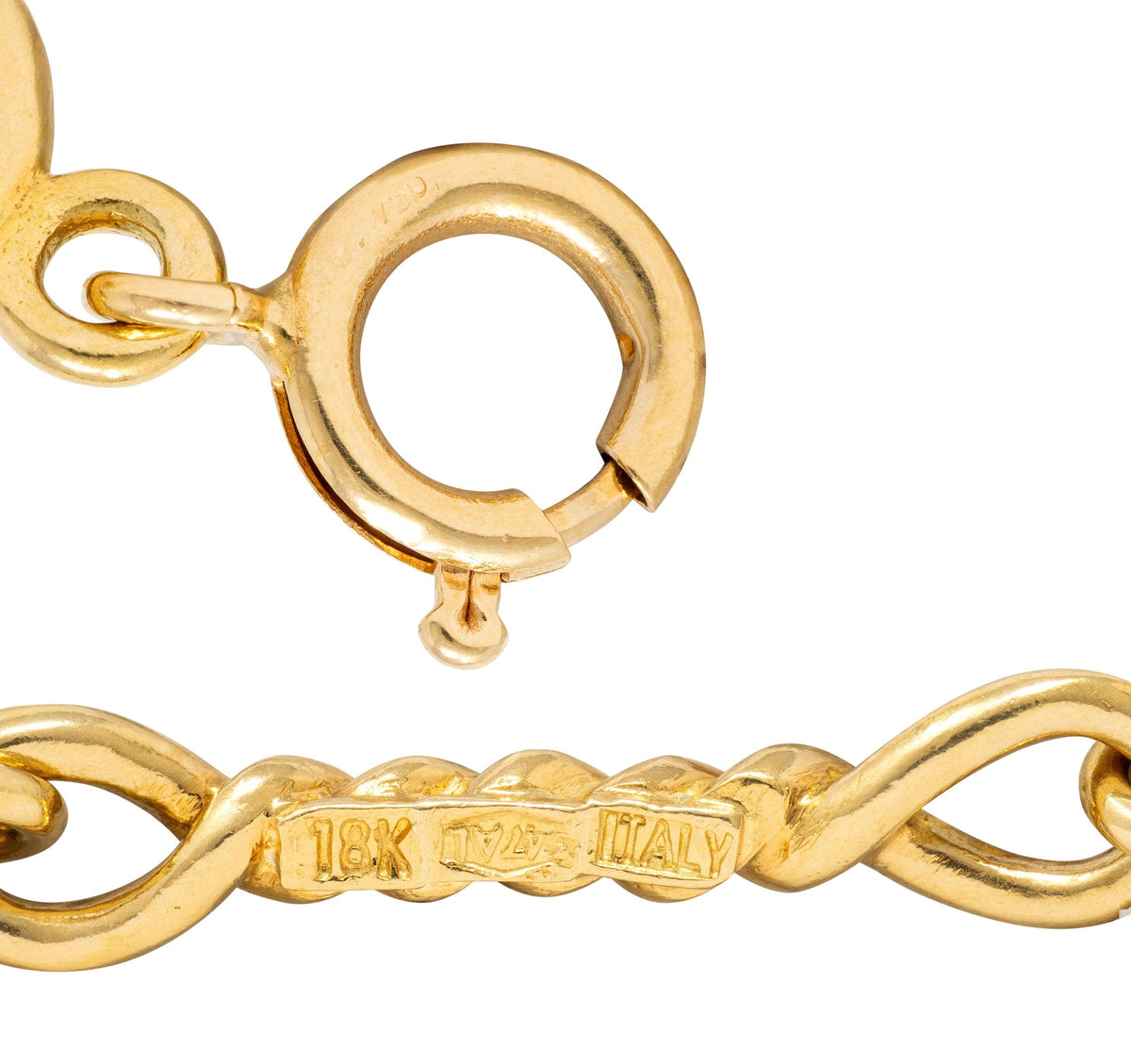 1980's Plique-Á-Jour Enamel 18K Yellow Gold Vintage Fancy Link Station Necklace