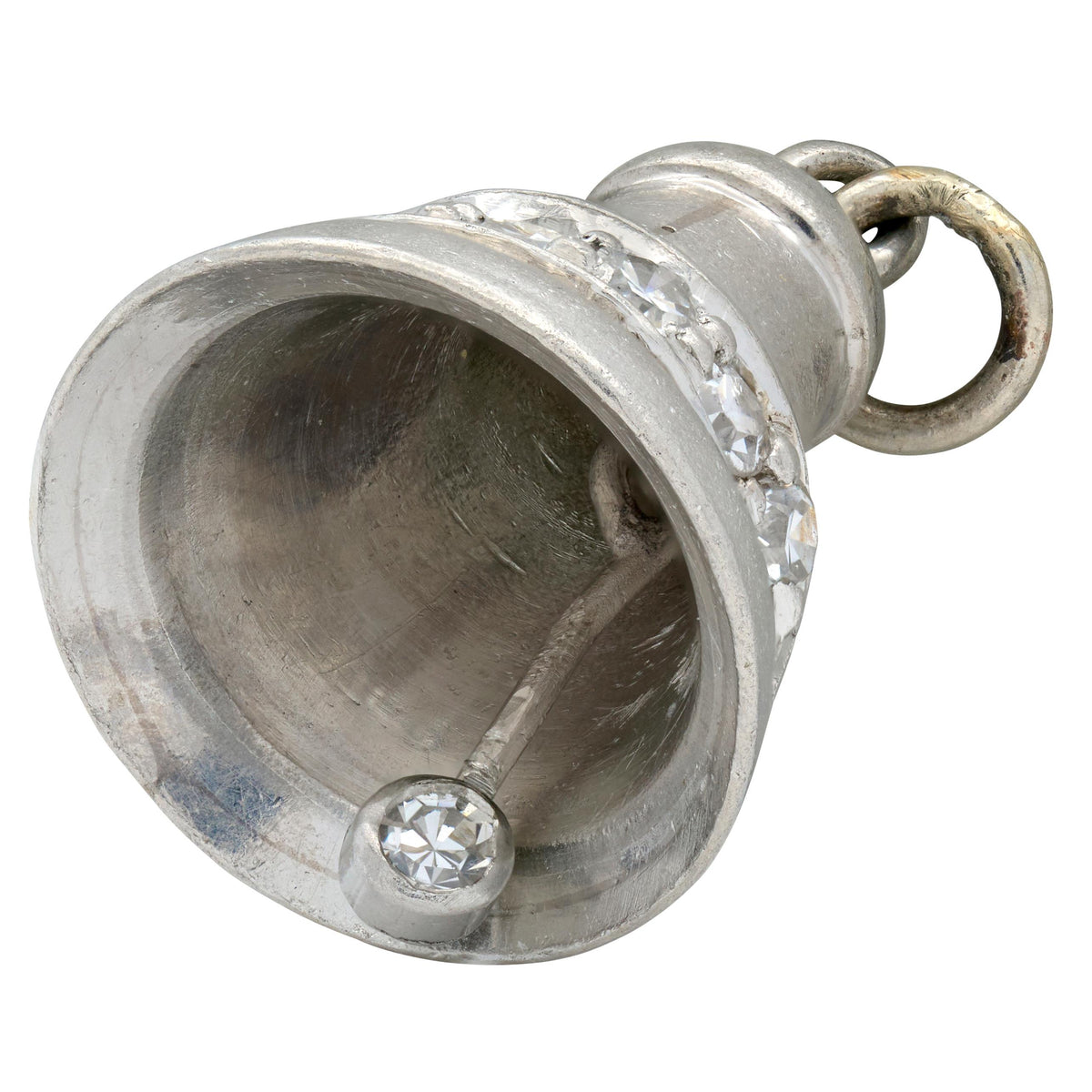 Art Deco 1936 Diamond Platinum Vintage Bell Charm