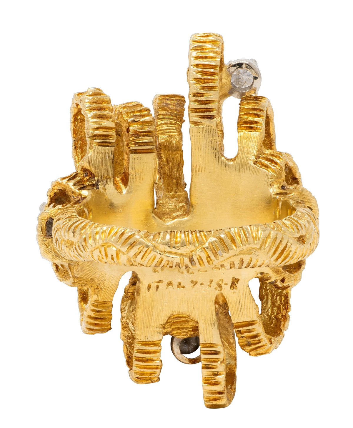 Buccellati 1960's Diamond 18 Karat Two-Tone Gold Vintage Ribbon Ring