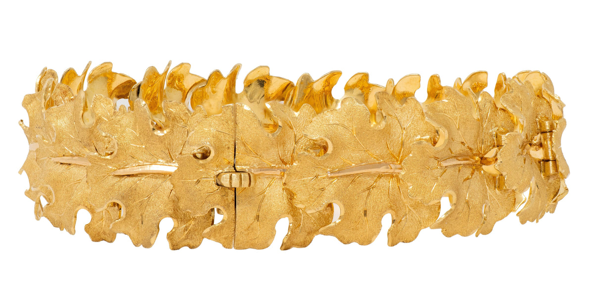 Buccellati 1970's 18 Karat Yellow Gold Vintage Maple Leaf Link Bracelet