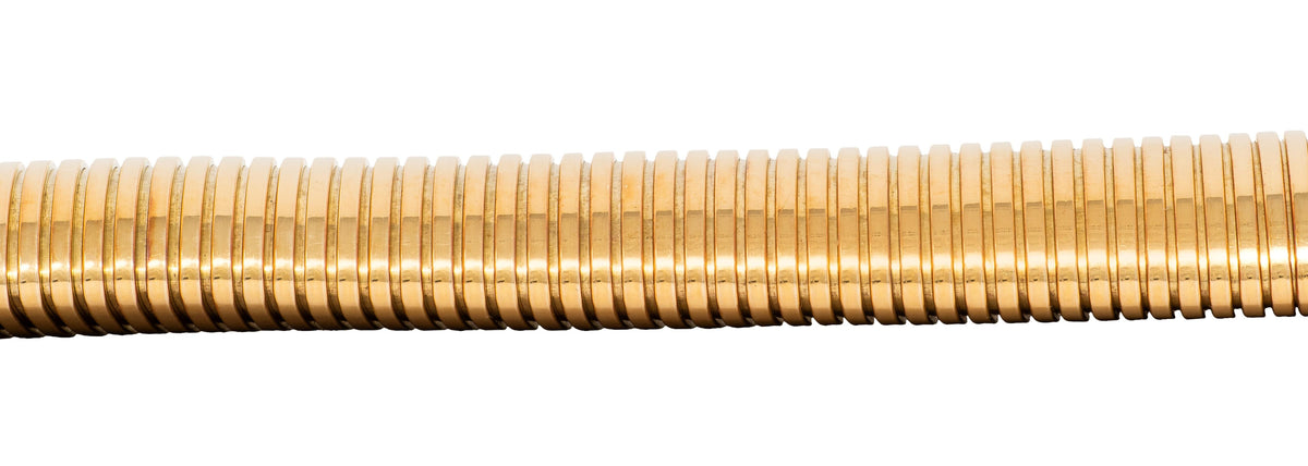 1960's 14 Karat Yellow Gold Vintage Wide Tubogas Bracelet