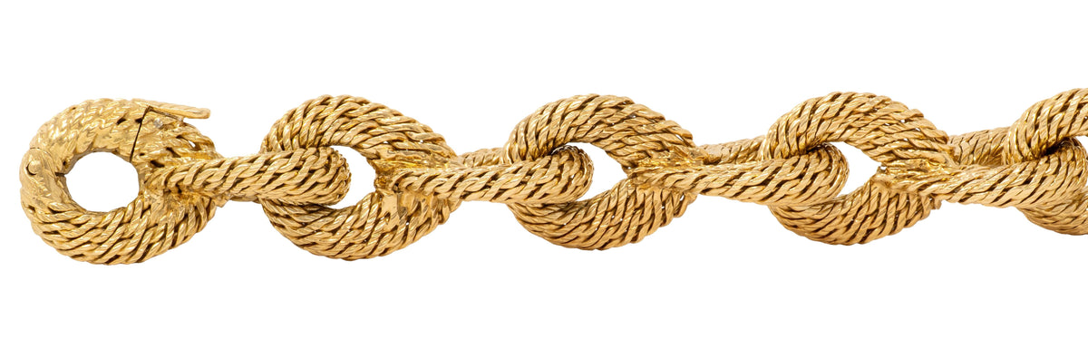 Bulgari Georges L'Enfant 1960's 18K Gold Vintage Woven Mesh Link Bracelet