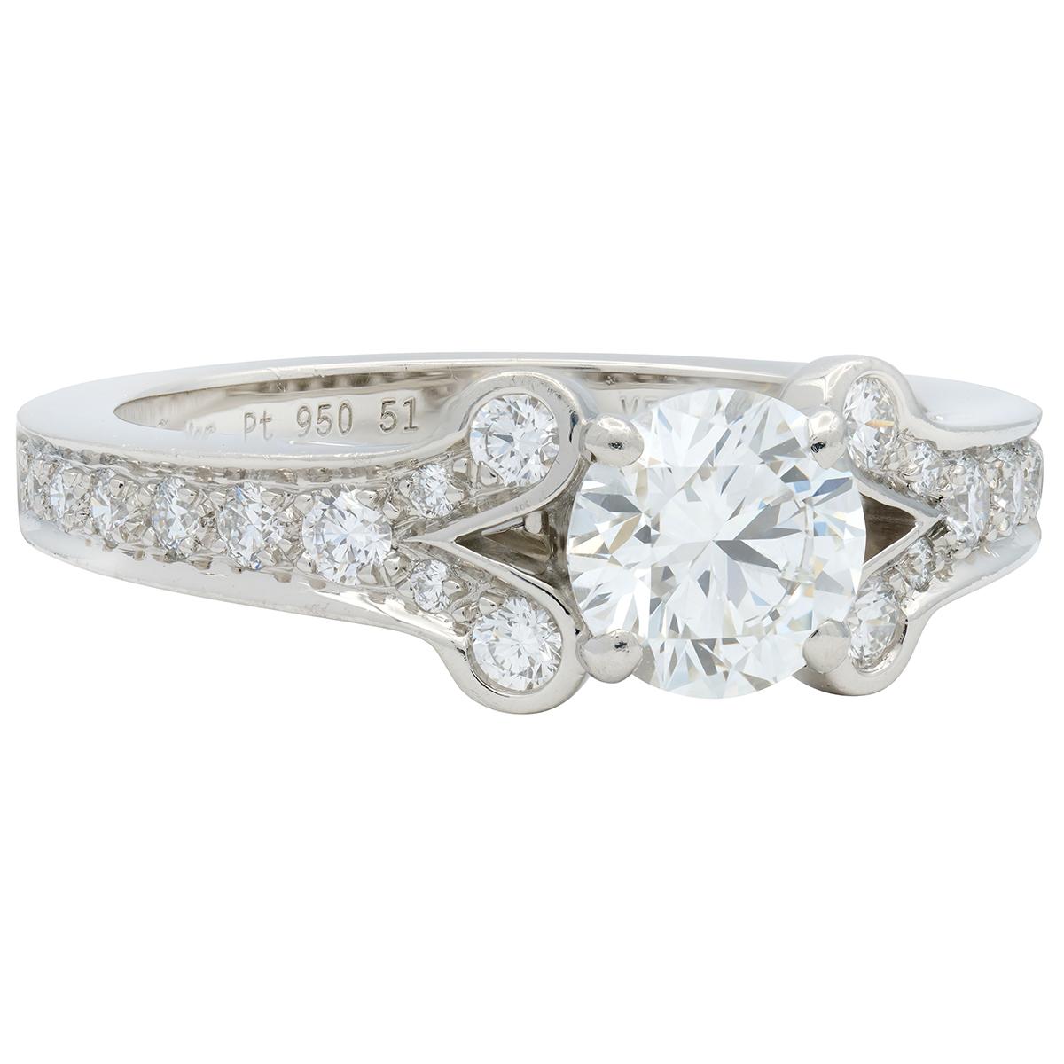 Cartier French 2012 1.25 CTW Diamond Platinum Engagement Ring GIA