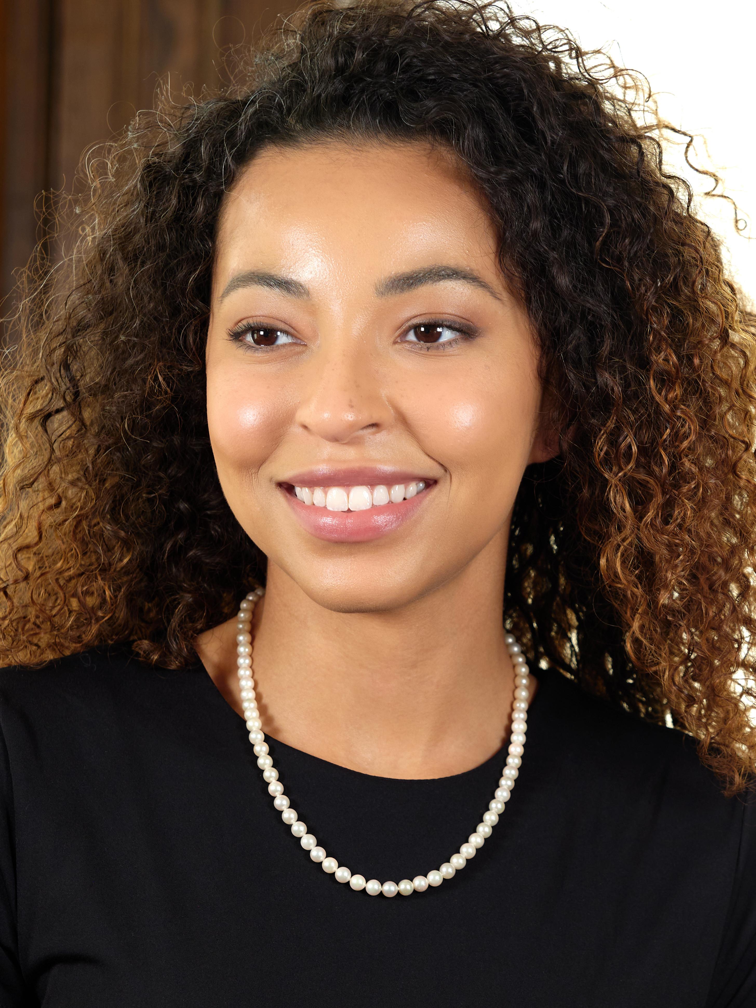 Mikimoto 1980's Akoya Pearl 18 Karat Yellow Gold Vintage Pearl Strand Necklace