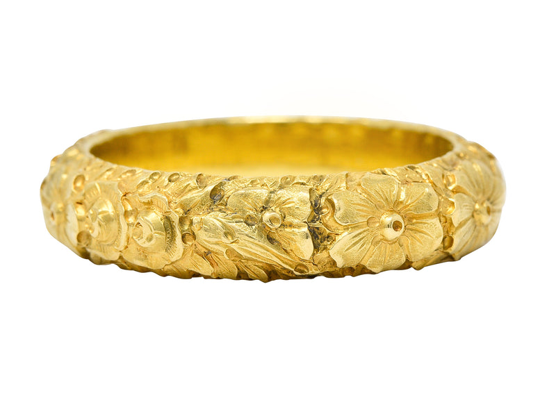 Art Nouveau 18 Karat Yellow Gold Orange Blossom Garland Antique Band Ring Wilson's Estate Jewelry