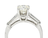 .11111 Mid-Century 1.61 CTW Old European Cut Diamond Platinum Three Stone Vintage Engagement Ring Wilson's Estate Jewelry