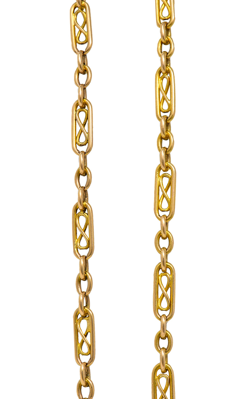 Tiffany & Co. 1940's Retro 14 Karat Yellow Gold Vintage Snake Chain Necklace