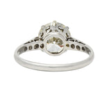.11111 Art Deco 2.05 CTW Old European Cut Diamond Platinum Scrolling Crown Engagement Ring Wilson's Estate Jewelry