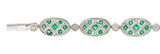 Contemporary 1.80 CTW Emerald Diamond 18 Karat White Gold Lattice Link Bracelet Wilson's Estate Jewelry