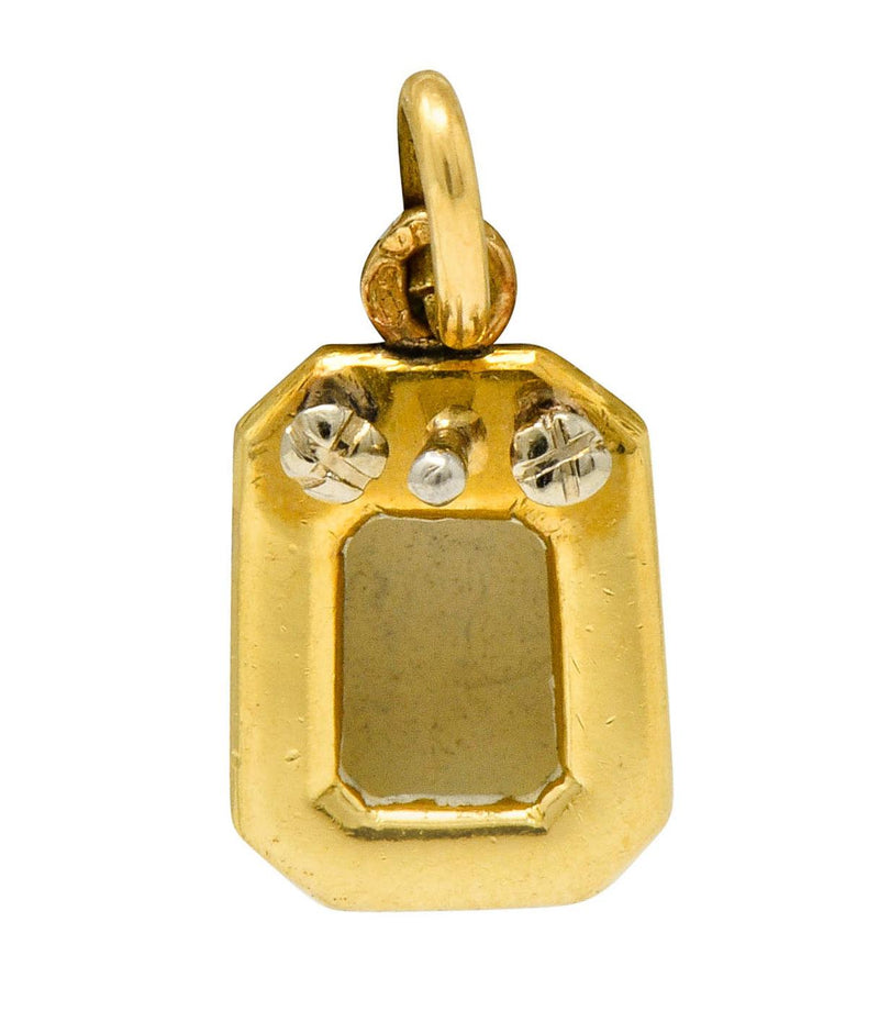 French Art Deco Enamel 18 Karat Gold Powder Room Bidet Charm