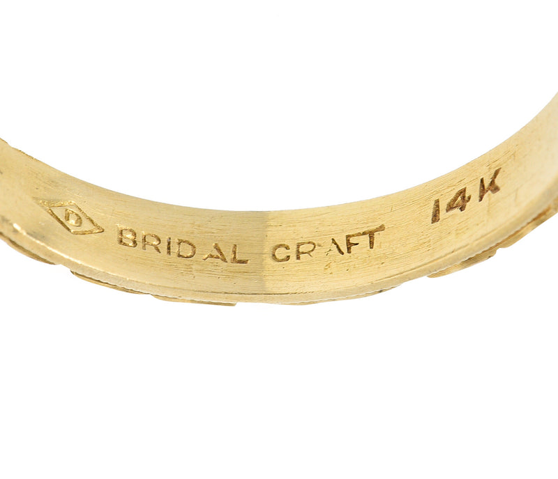 Art Deco 14 Karat Yellow Gold Floral Orange Blossom Heart Men's Wedding