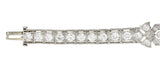 Art Deco 7.86 CTW Old European & Mine Cut Diamond Onyx Platinum Buckle Line Bracelet Wilson's Estate Jewelry