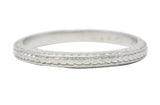 1920's Art Deco Platinum Wheat Antique Wedding Band Ring Wilson's Estate Jewelry
