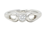 Elsa Peretti Tiffany & Co. 1990's 0.16 CTW Diamond Platinum Open Teardrop Solitaire Vintage Engagement Ring Wilson's Estate Jewelry