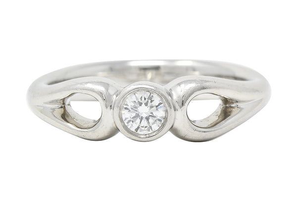 Elsa Peretti Tiffany & Co. 1990's 0.16 CTW Diamond Platinum Open Teardrop Solitaire Vintage Engagement Ring