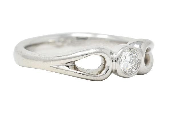 Elsa Peretti Tiffany & Co. 1990's 0.16 CTW Diamond Platinum Open Teardrop Solitaire Vintage Engagement Ring