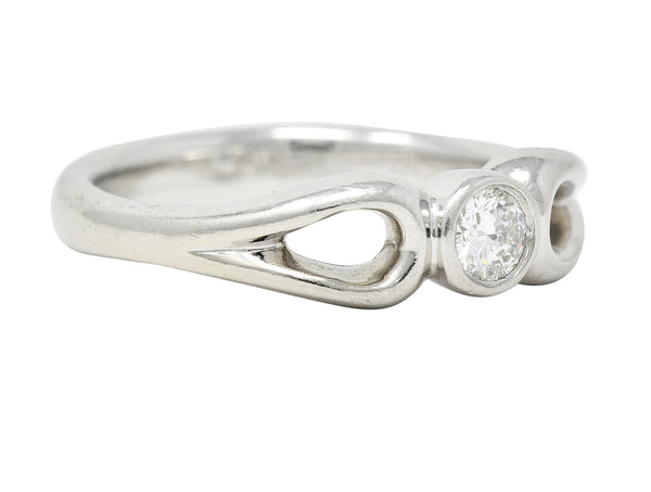 Elsa Peretti Tiffany & Co. 1990's 0.16 CTW Diamond Platinum Open Teardrop Solitaire Vintage Engagement Ring