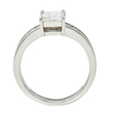 Contemporary 1.79 CTW Step Cut Diamond Platinum Channel Engagement Ring Wilson's Estate Jewelry