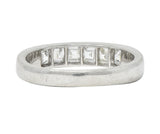 Contemporary 0.72 CTW Square Step Cut Diamond Platinum Five Stone Channel Band Ring Wilson's Estate Jewelry