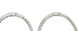 Contemporary 5.04 CTW Diamond 14 Karat White Gold Oval Inside Outside Hoop Earrings Wilson's Estate Jewelry