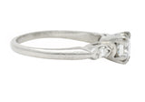 Mid-Century 0.82 CTW Diamond Platinum Marquise Three Stone Engagement Ring GIA Wilson's Estate Jewelry