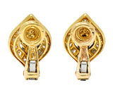Van Cleef & Arpels France 2.04 CTW Diamond Sapphire 18 Karat Yellow Gold Marquise Cluster Ear-Clip Earrings Wilson's Estate Jewelry