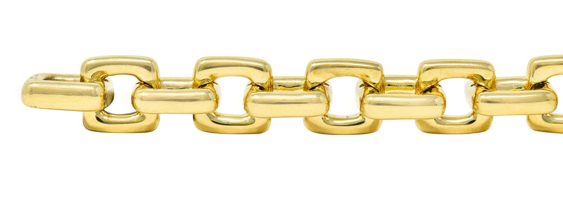 Louis Vuitton Paris 2000's 18 Karat Yellow Gold Square Lock & Key Vintage  Charm Bracelet