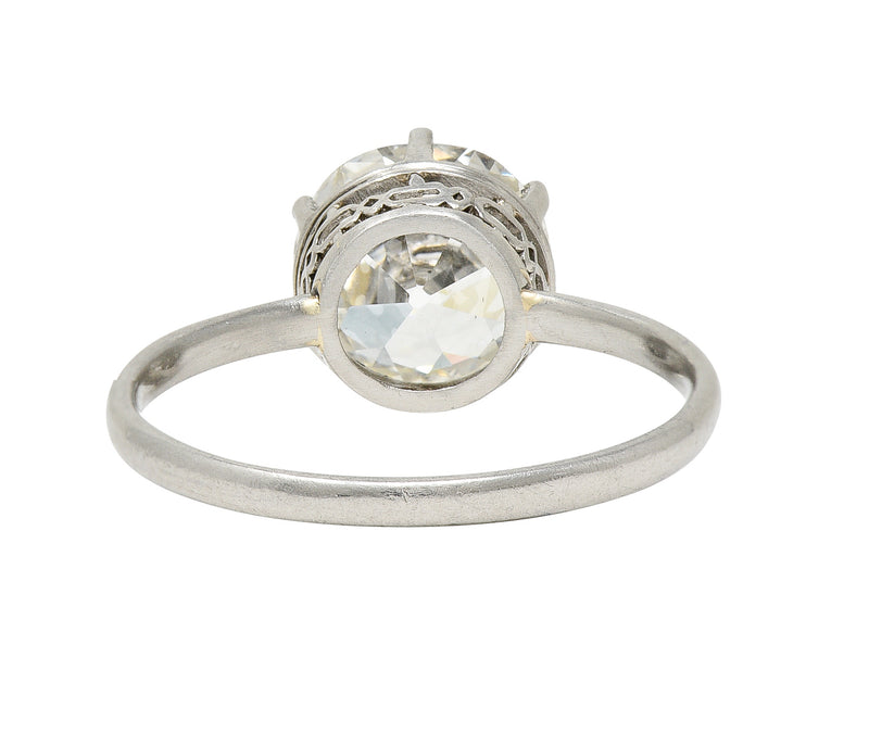 Art Deco 2.29 CTW Old European Cut Diamond Platinum Six Prong Engagement Ring GIA Wilson's Estate Jewelry