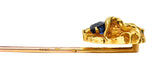 Plisson & Hartz French Art Nouveau Sapphire 18 Karat Yellow Gold Serpent Antique Stickpin Wilson's Estate Jewelry