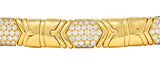 Bulgari French 1980's  7.00 CTW Diamond 18 Karat Yellow Gold Alveare Vintage Bracelet Wilson's Estate Jewelry