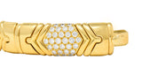 Bulgari French 1980's  7.00 CTW Diamond 18 Karat Yellow Gold Alveare Vintage Bracelet Wilson's Estate Jewelry