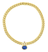 Bulgari No Heat Burma Sapphire Ruby Diamond 18K Yellow Gold Vintage Necklace