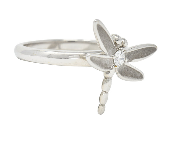 Tiffany & Co. 2000's Diamond White Gold Dragonfly Ring