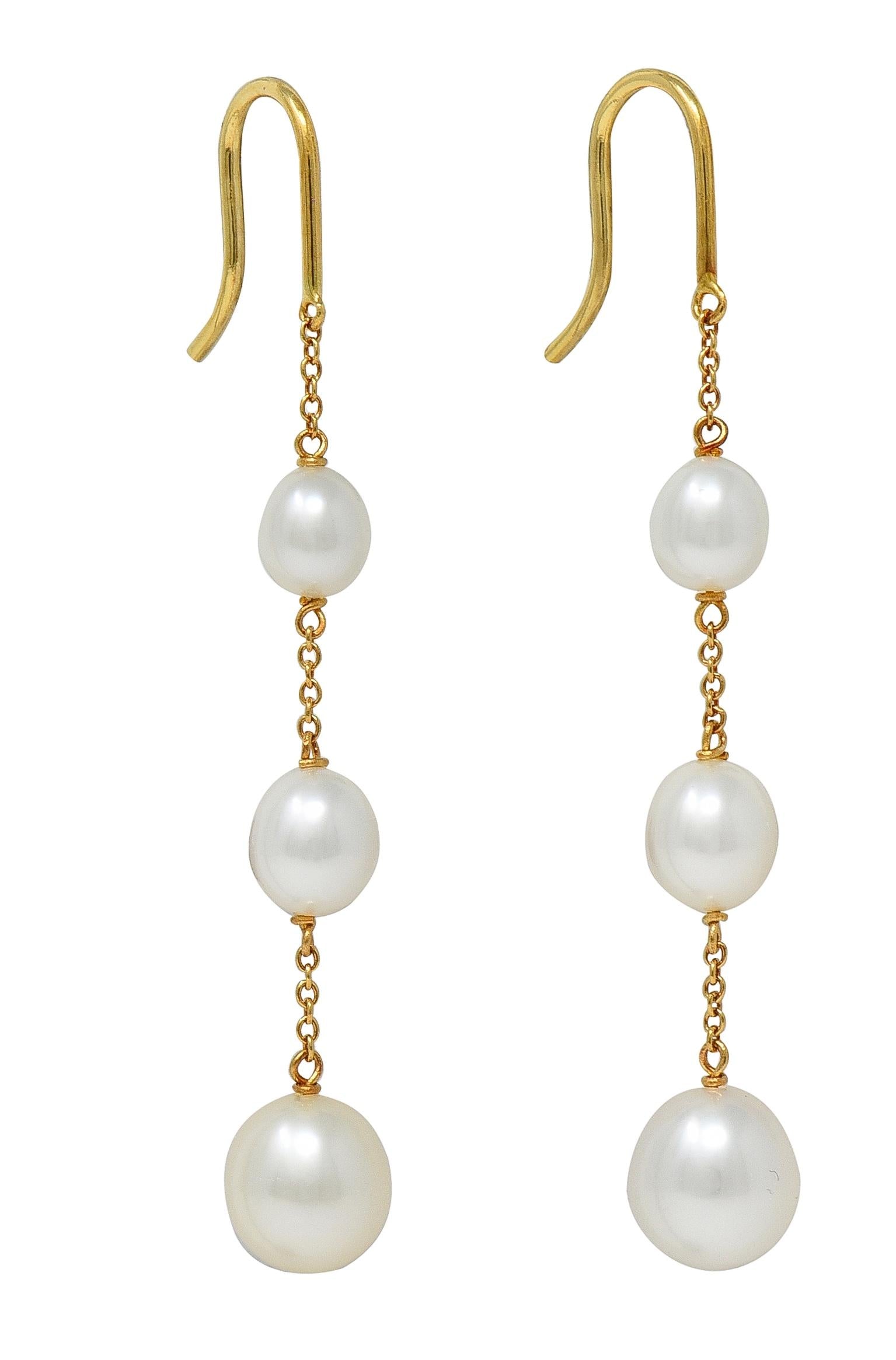 Elsa Peretti Tiffany & Co. Pearl 18K Pearls-By-The-Yard Drop Earrings