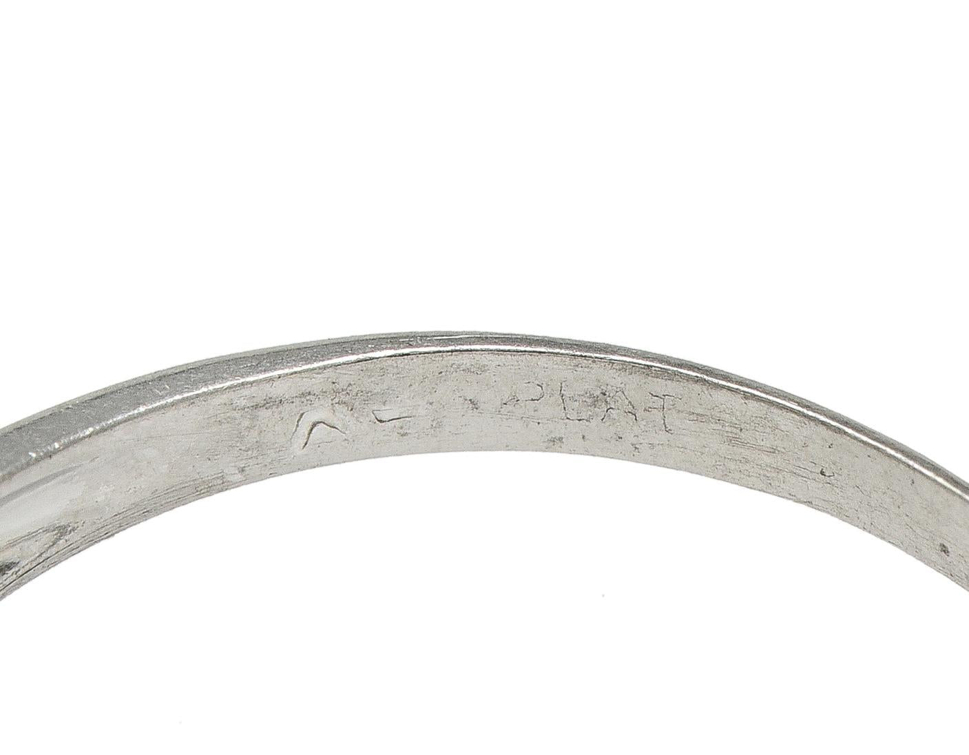 Art Deco Diamond Platinum Vintage Channel Wedding Band Ring