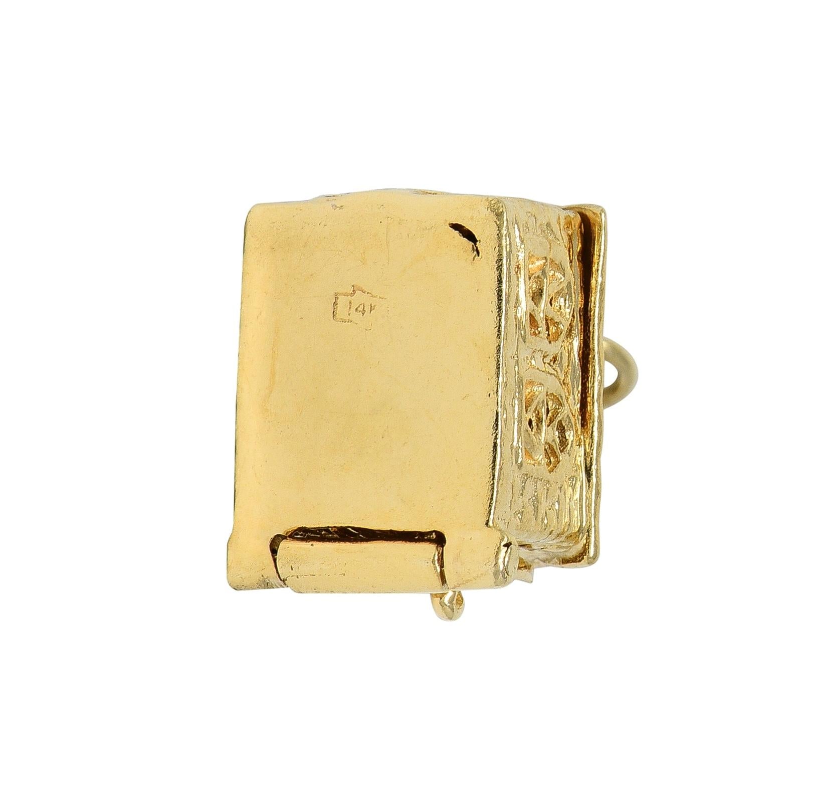 1950's 14 Karat Yellow Gold Vintage Wedding Chapel Pendant Charm