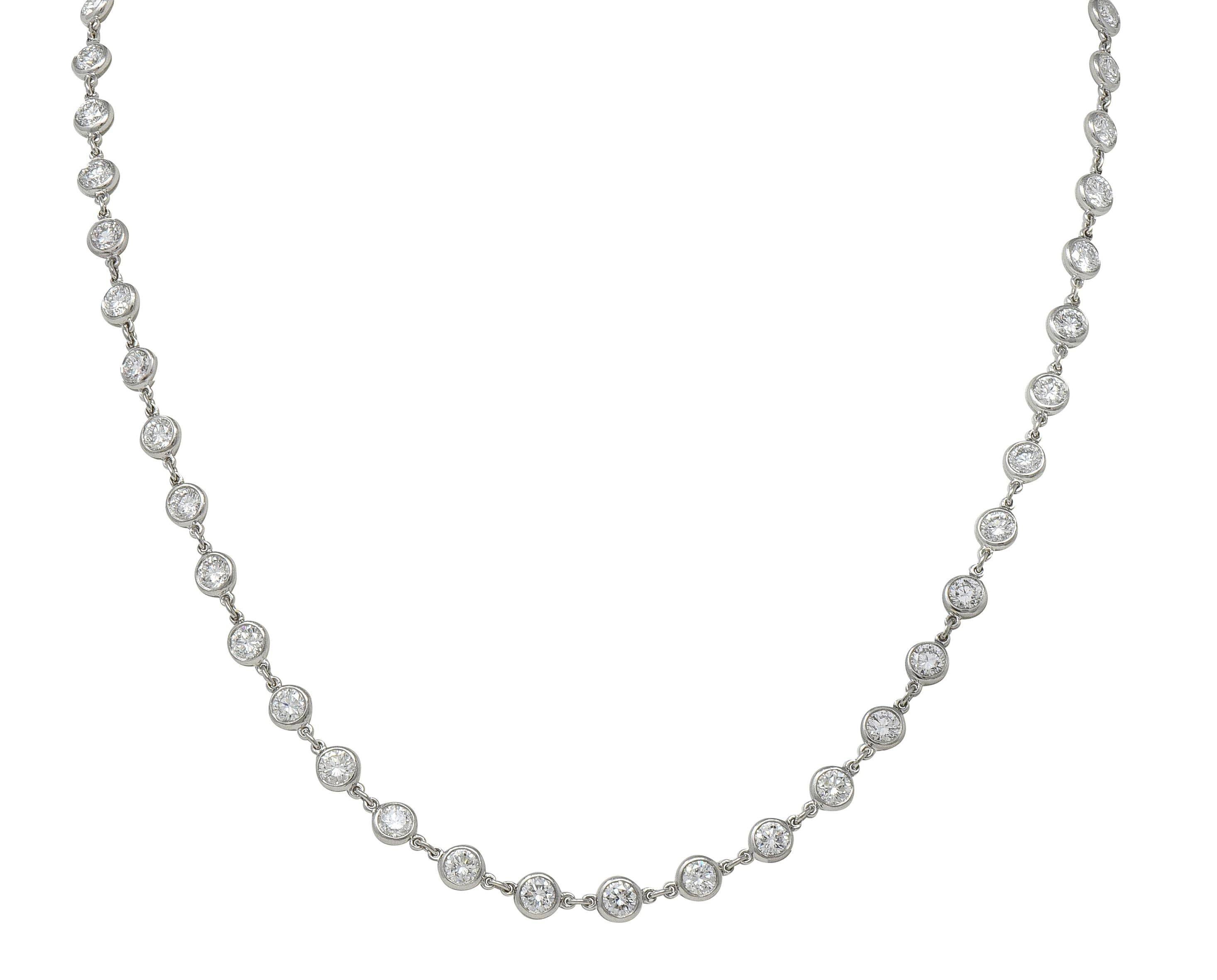 Elsa Peretti Tiffany & Co. Diamond Platinum Diamonds-By-The-Yard Necklace