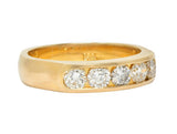Vintage 0.80 CTW Transitional Cut Diamond 14 Karat Yellow Gold Band Ring
