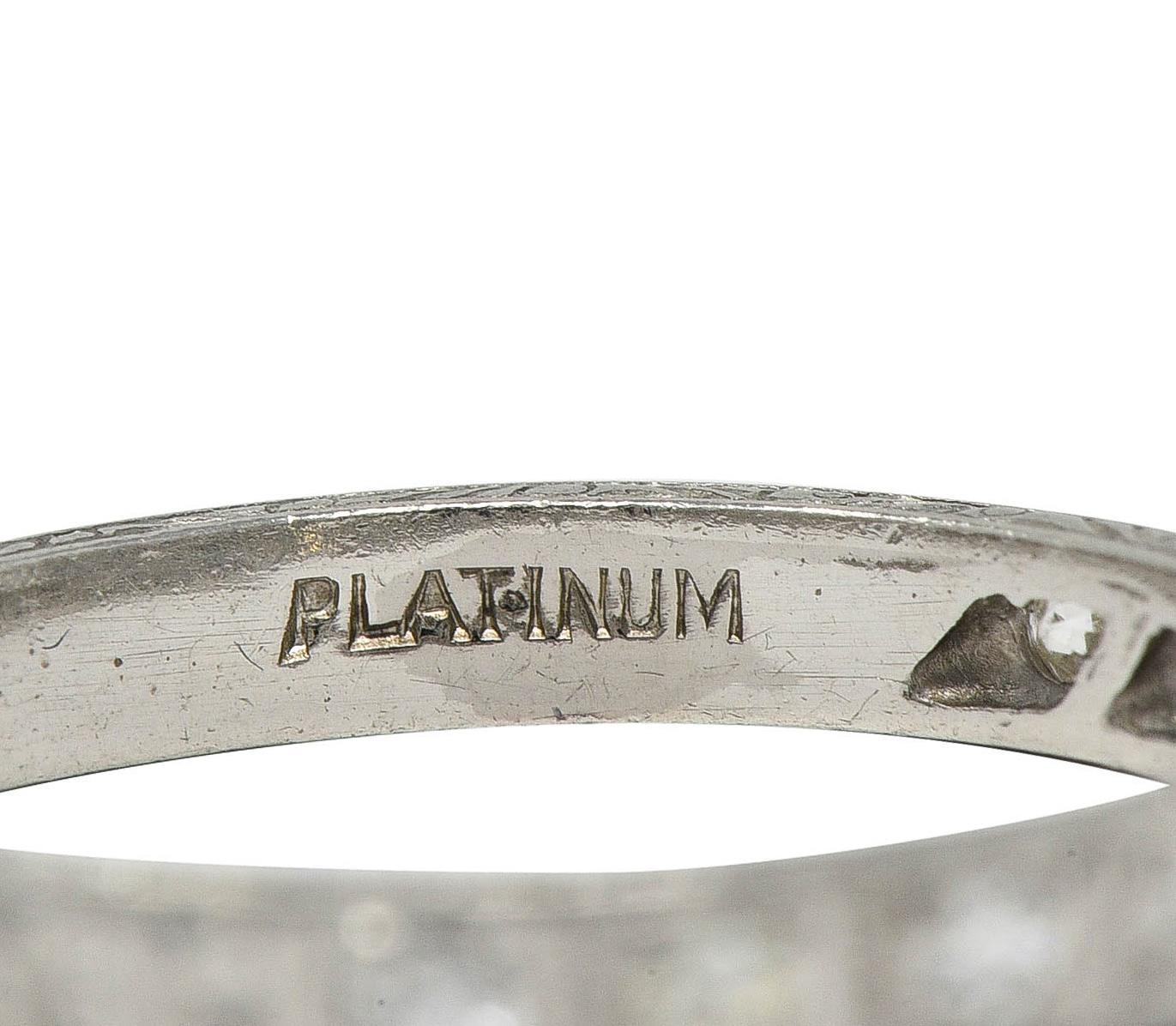 1919 Early Art Deco Diamond Platinum Orange Blossom Antique Wedding Band Ring
