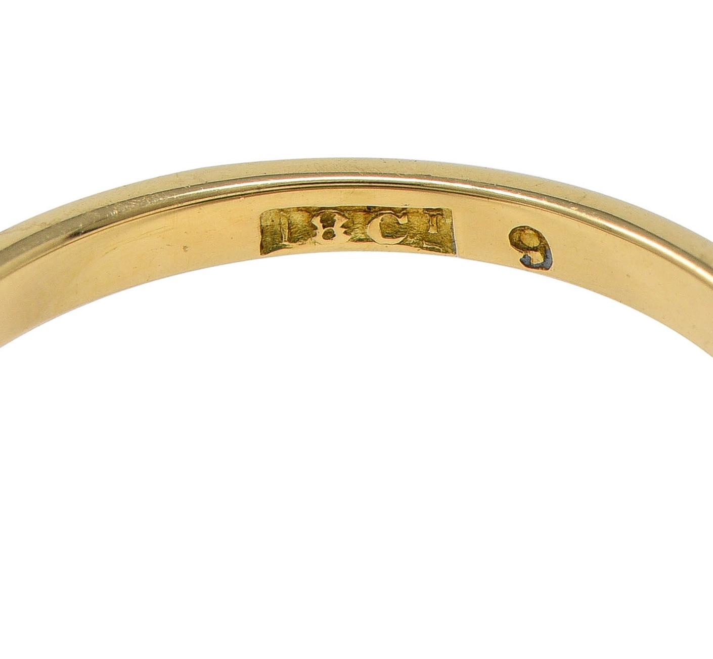 Art Nouveau Turquoise Diamond Platinum 18K Gold Antique Three Stone Band Ring
